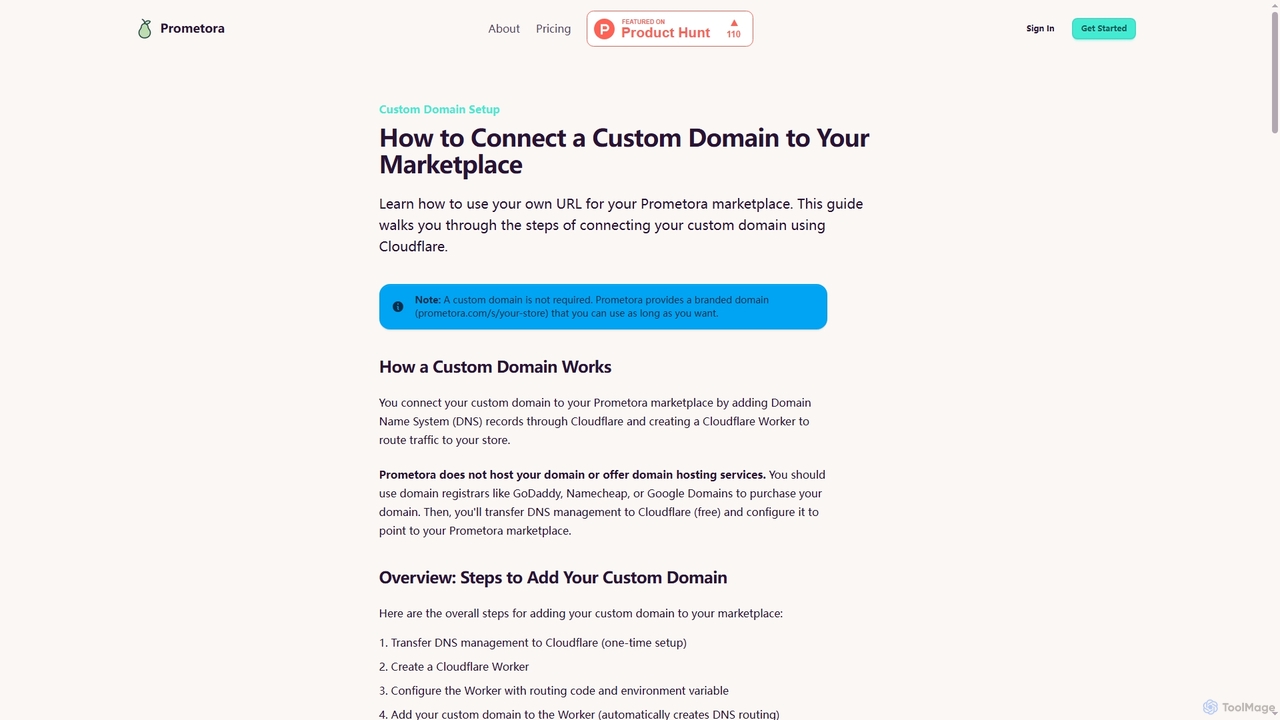 How to Connect a Custom Domain | Prometora for Prometora