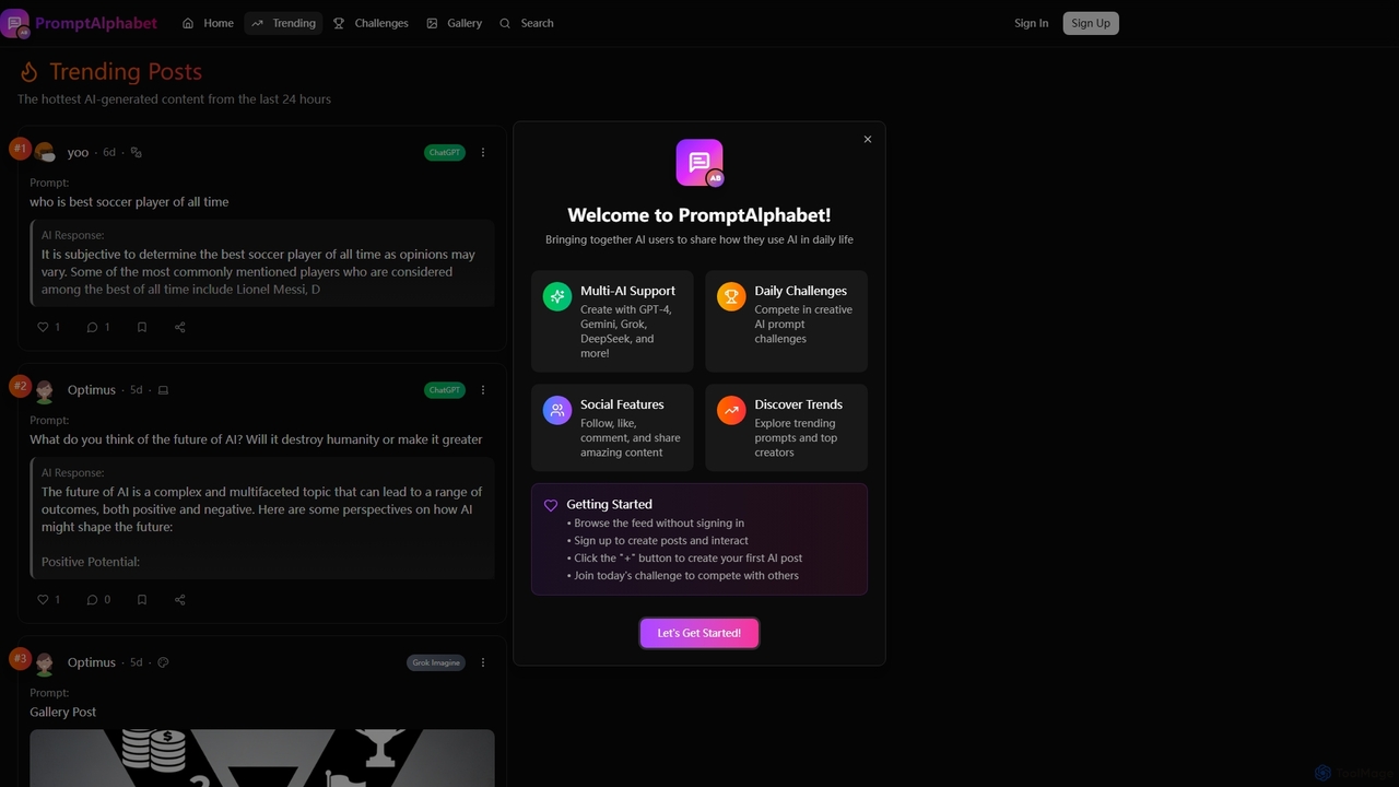 Trending AI Prompts | PromptAlphabet for PromptAlphabet