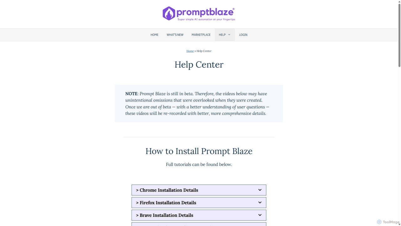 Help Center - Prompt Blaze for PromptBlaze
