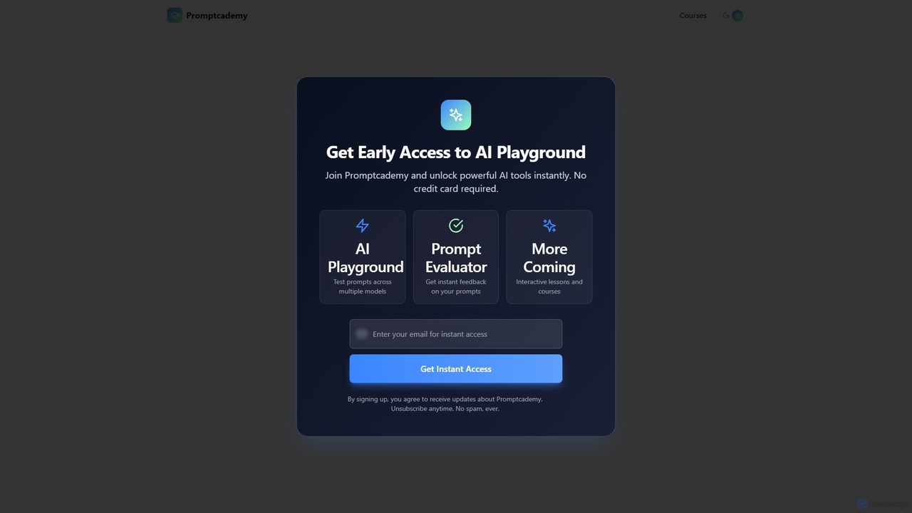 Promptcademy Landing Page for Promptcademy