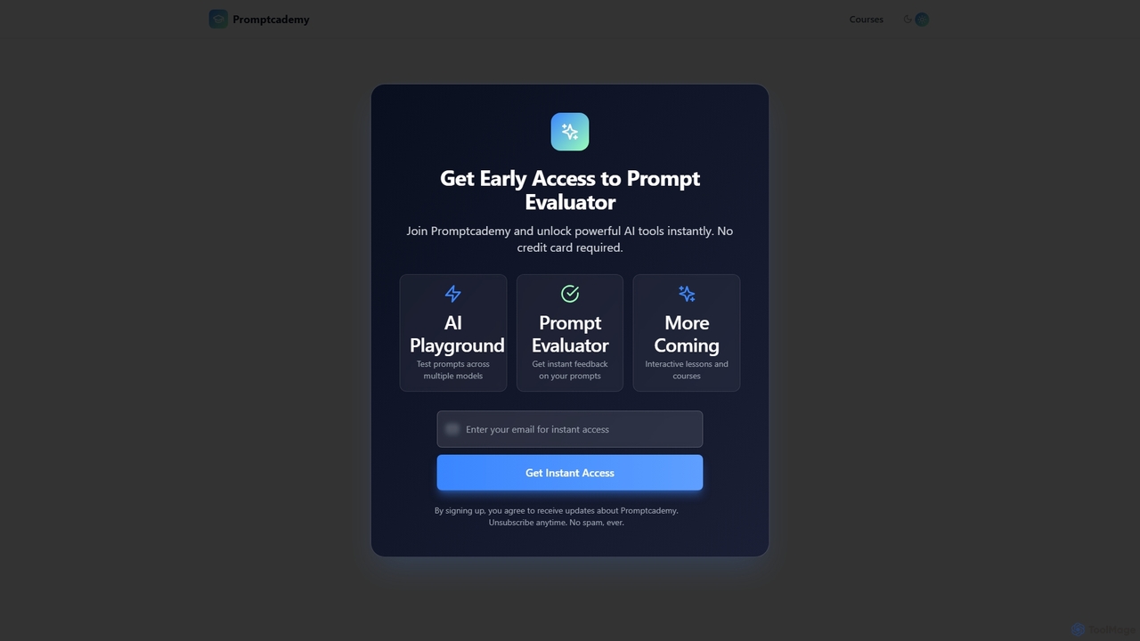 Promptcademy Landing Page for Promptcademy