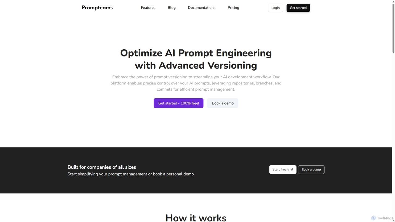Prompteams - Prompt versioning and iterations for AI Teams for Prompteams