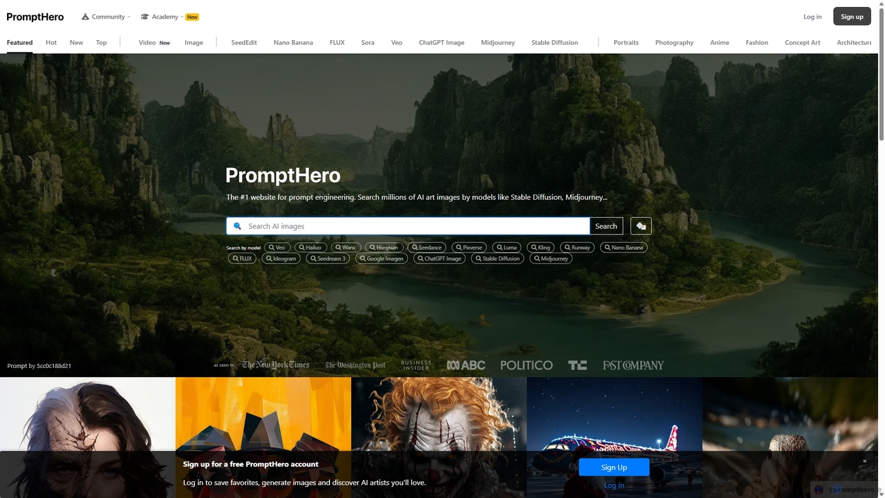 Search prompts for Stable Diffusion, ChatGPT & Midjourney - PromptHero for PromptHero
