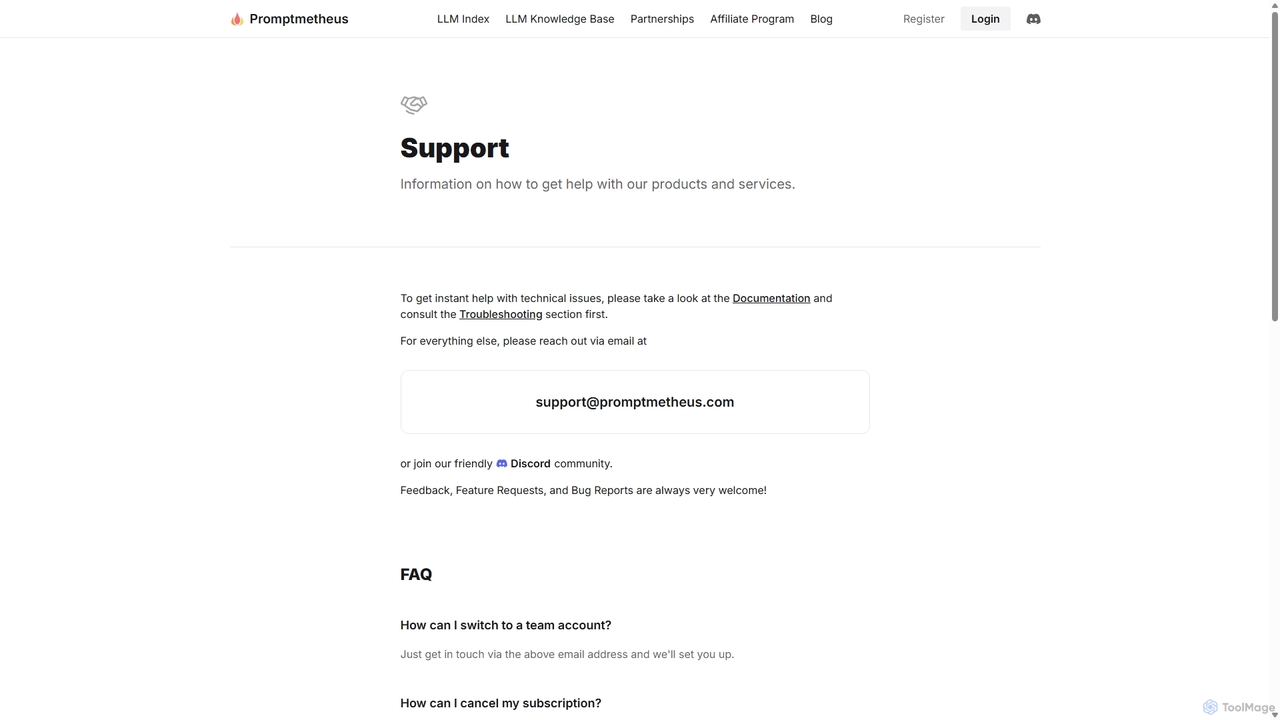Support | Promptmetheus for Promptmetheus