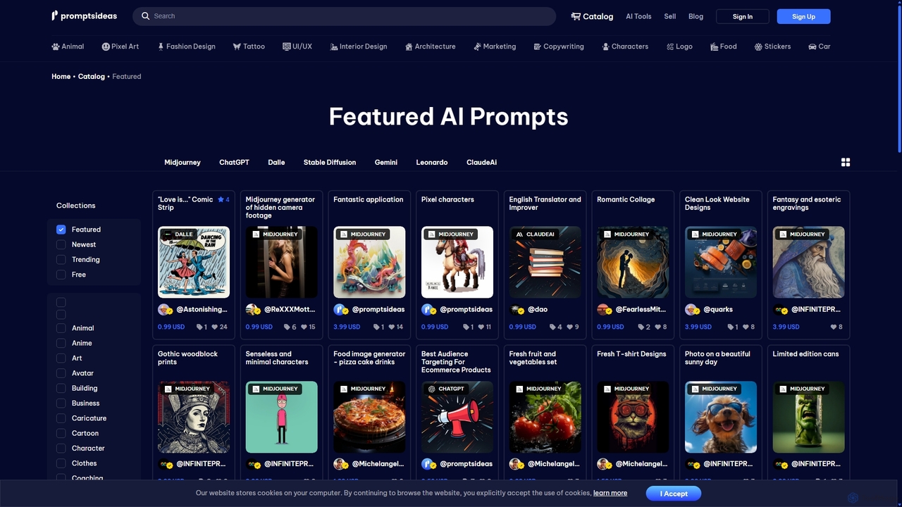 Featured AI Prompts at Promptsideas.com for Promptsideas