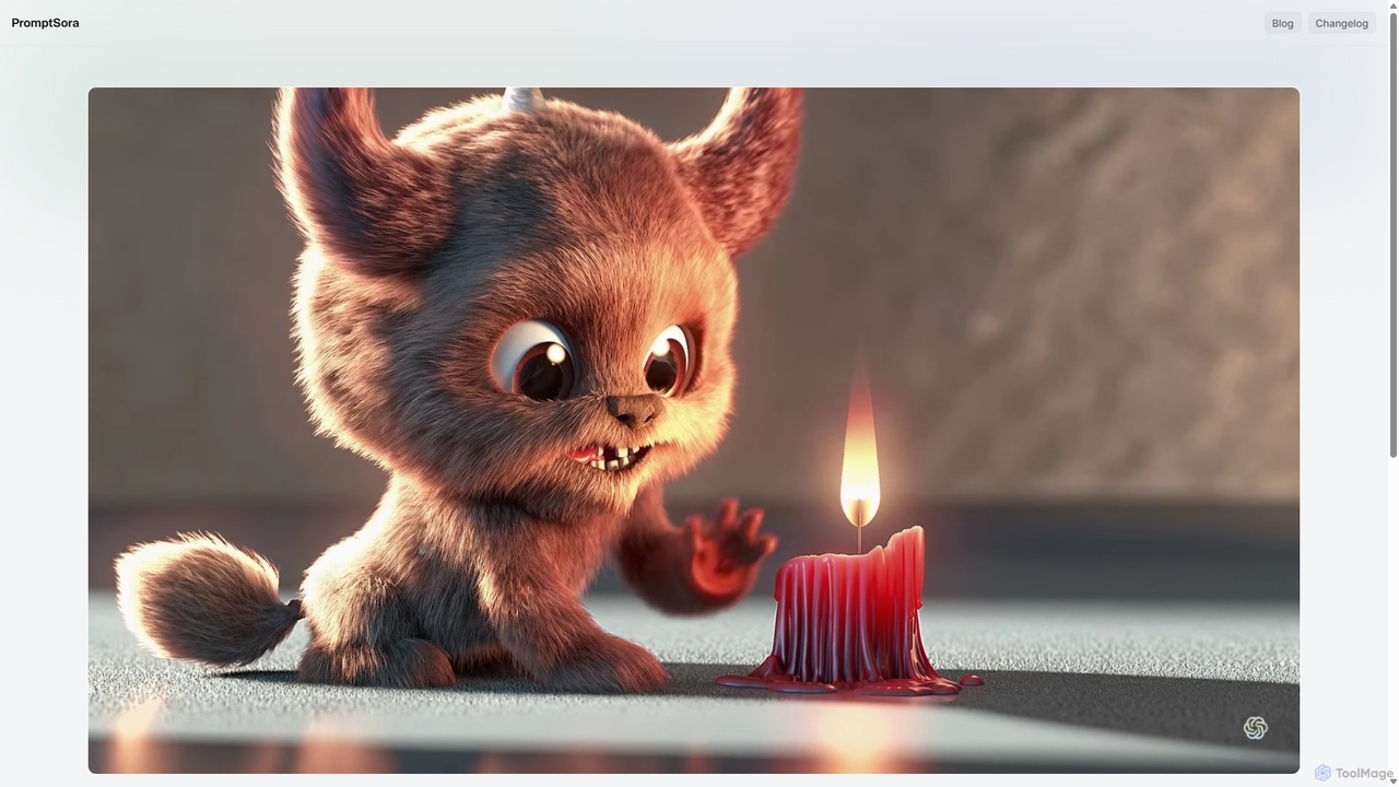 Sora prompt for creating monster with melting candle video for PromptSora