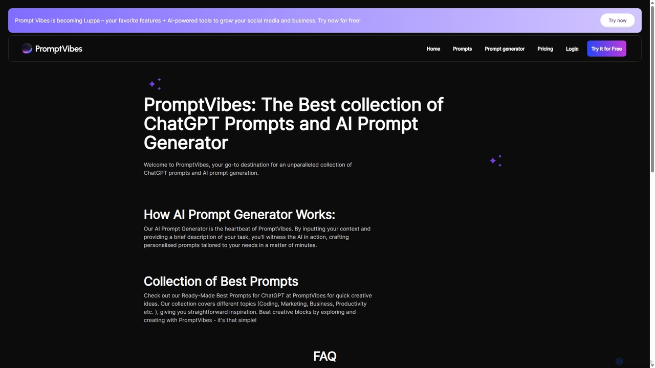 PromptVibes- ChatGPT Prompt Generator for PromptVibes