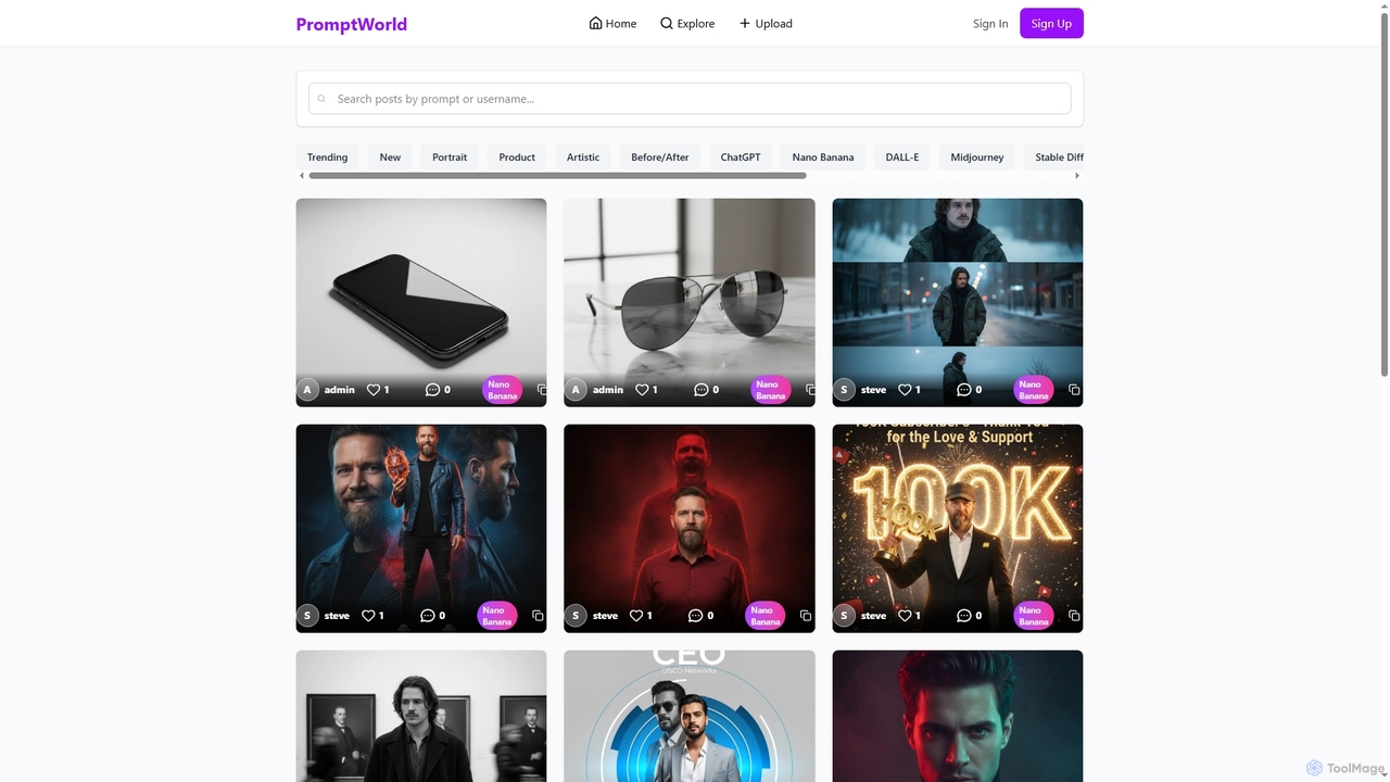 PromptWorld - AI Image Editing Community for Promptworld