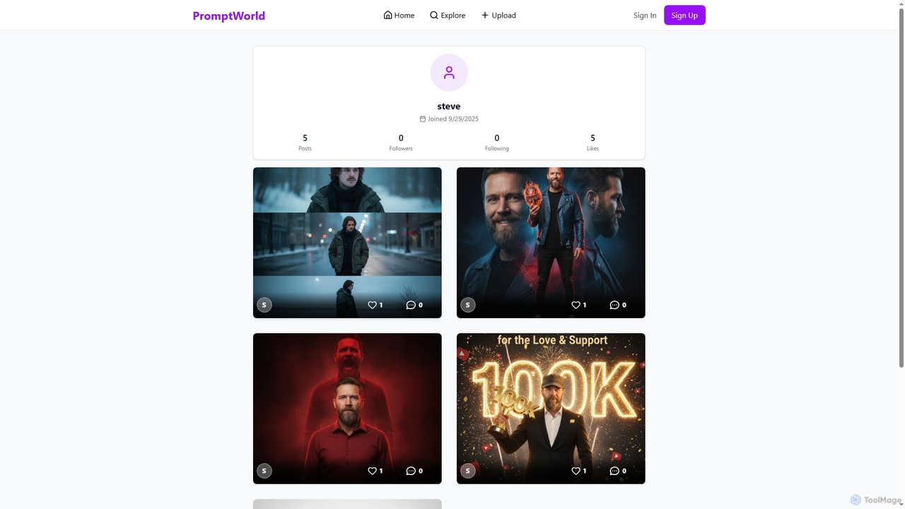 PromptWorld - AI Image Editing Community for Promptworld
