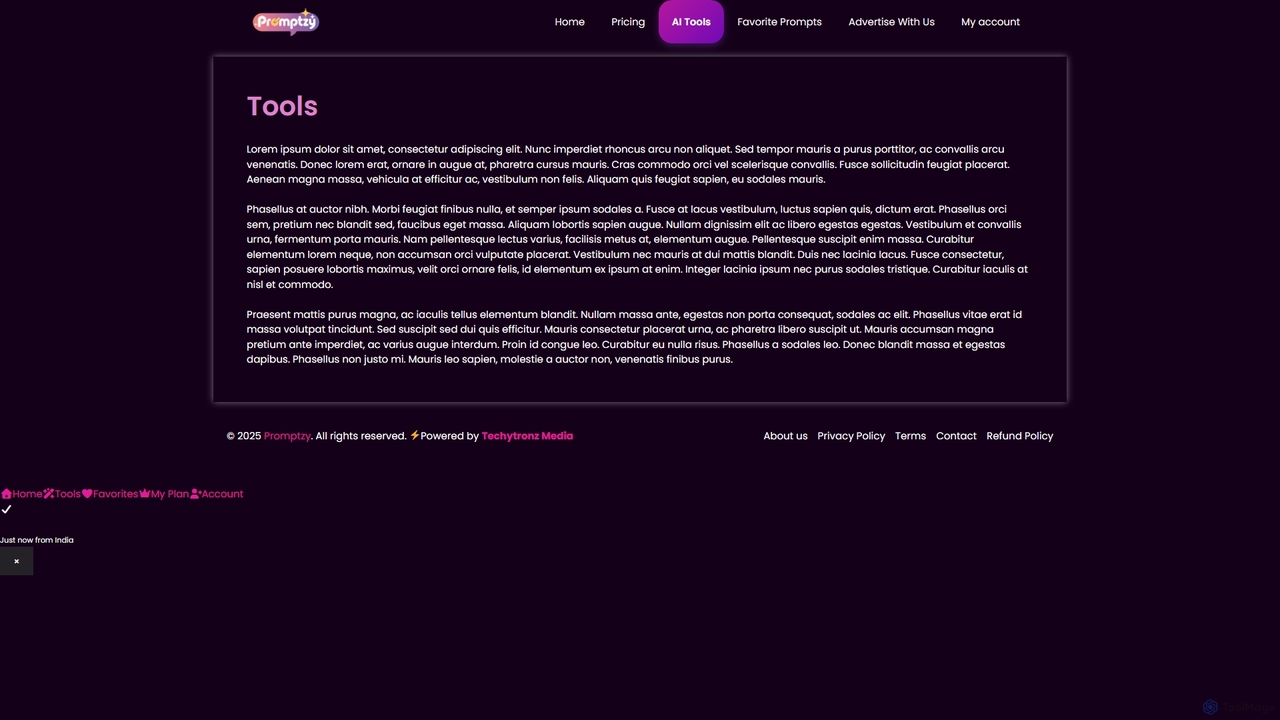 Tools - promptzy.site for Promptzy
