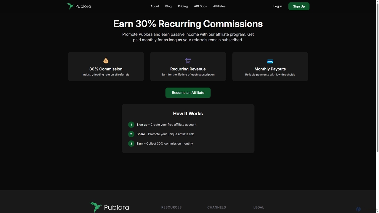Publora Affiliate Program - Earn 30% Recurring Commissions for Publora