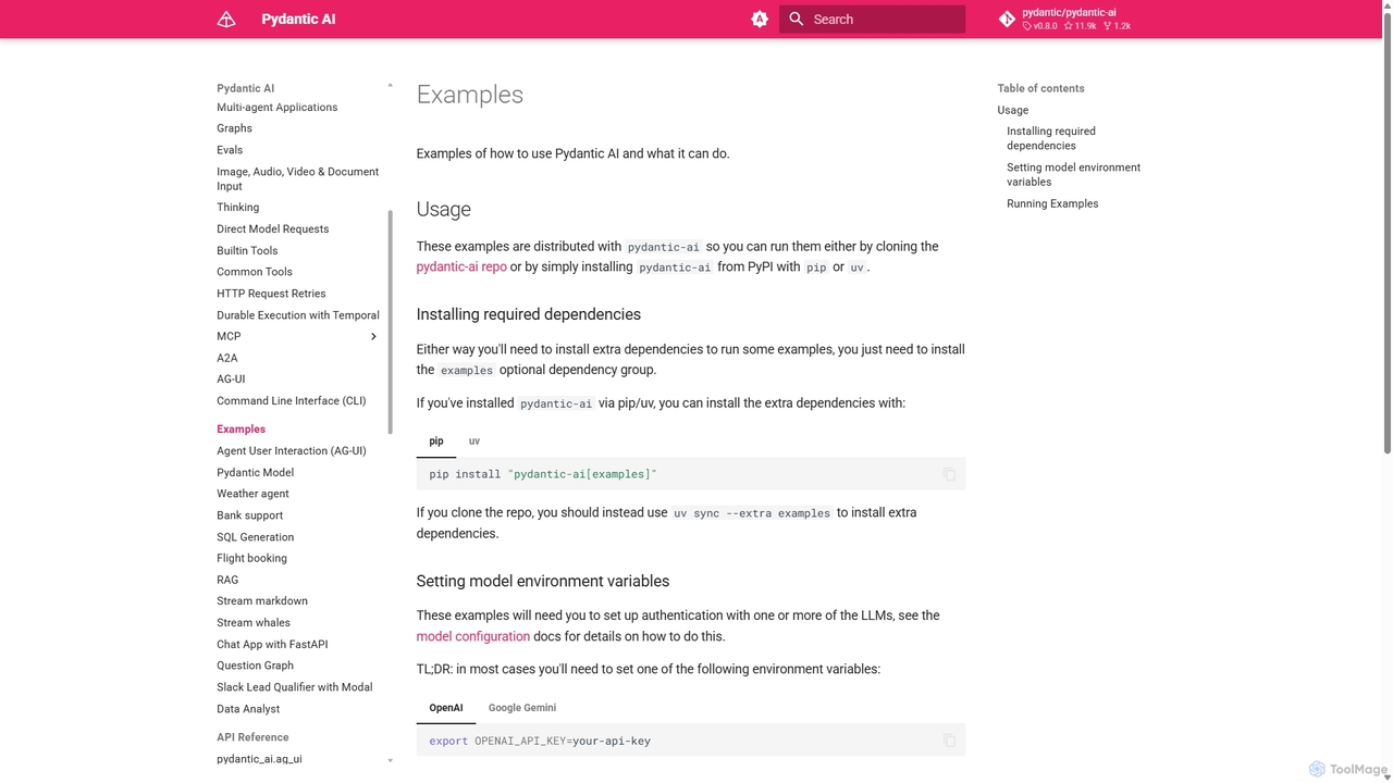 Examples - Pydantic AI for Pydantic AI
