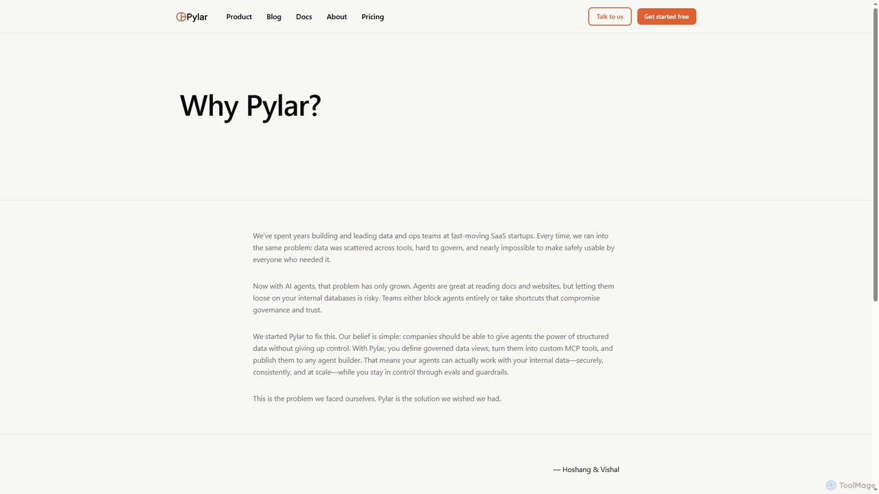 About - Why We Built Governed Data Access for AI Agents | Pylar for Pylar