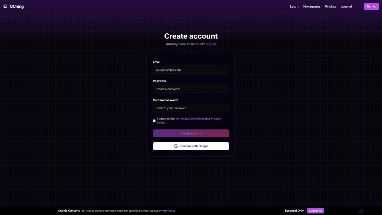 Sign Up | QChing for QChing