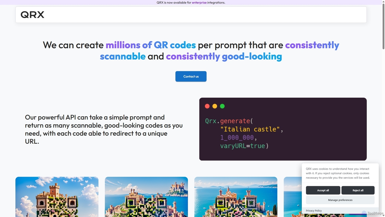 Enterprise | QRX Codes for QRX