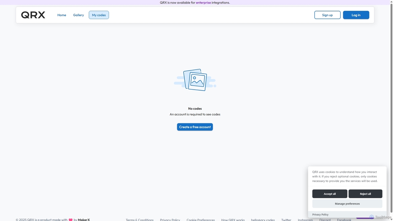 My Codes | QRX Codes for QRX