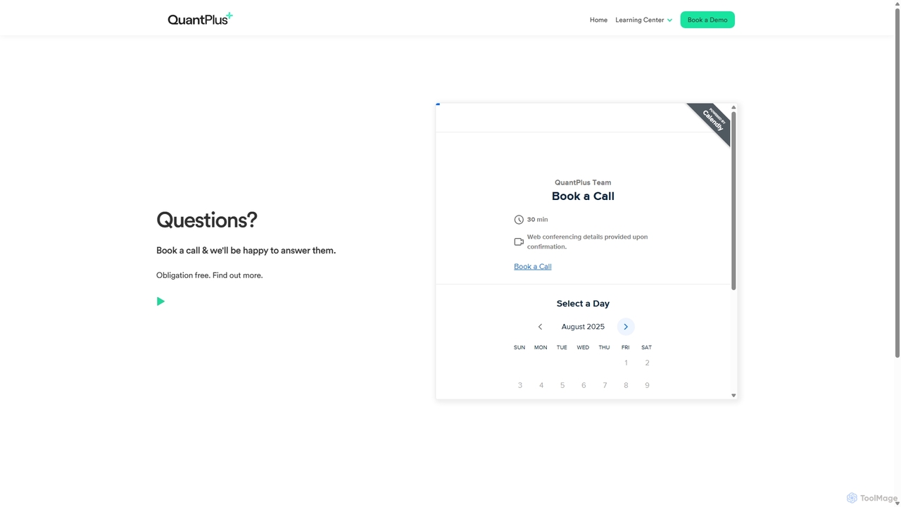 Book a Call with Us - QuantPlus for QuantPlus