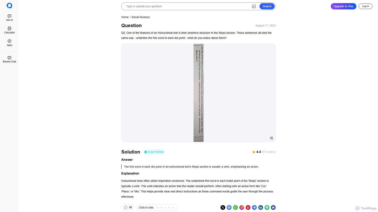 q2. one of the features of an instructional text | Question AI for Question AI
