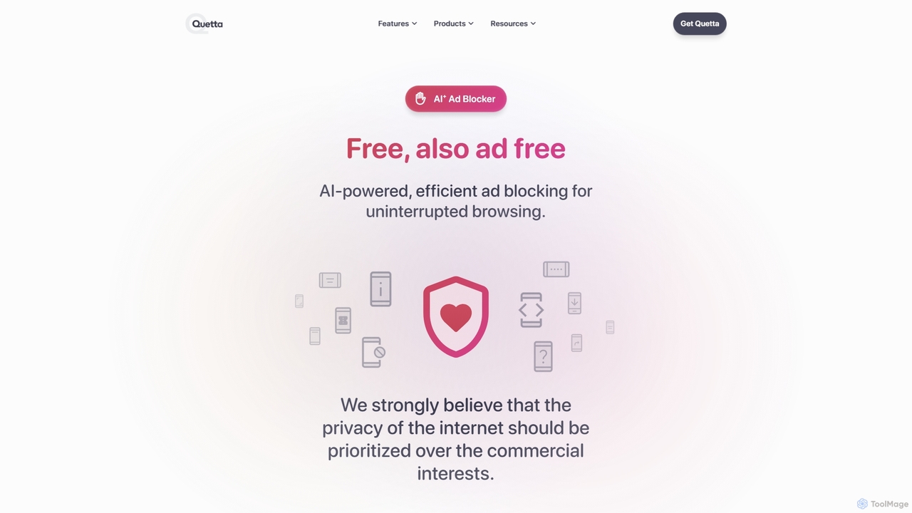 AI⁺ Ad Blocker - Free, also ad free | Quetta for Quetta