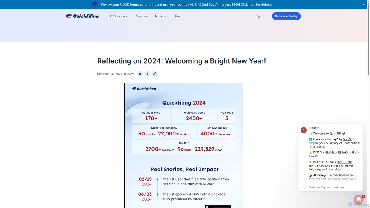 QuickFiling News - Reflecting on 2024: Welcoming a Bright New Year! for Quickfiling