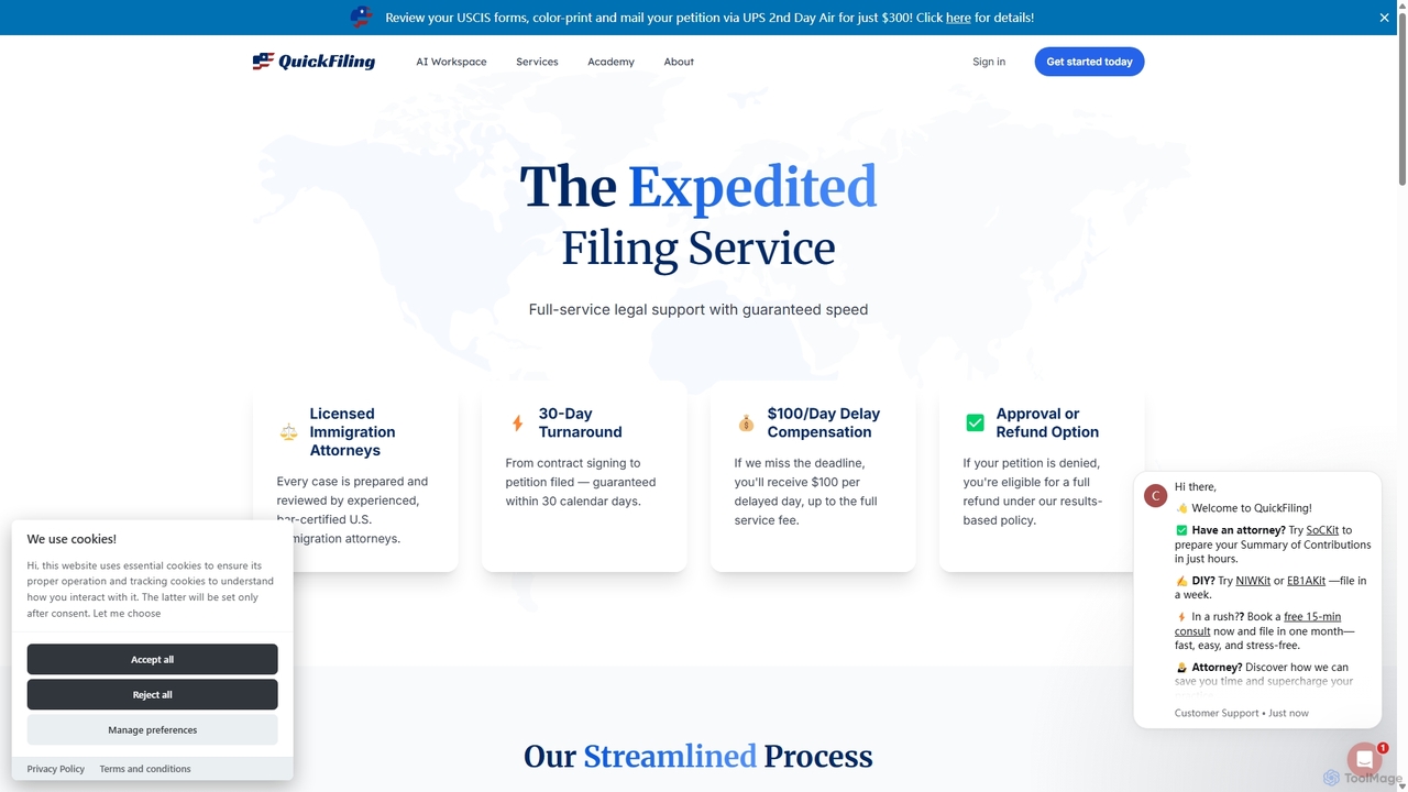 Services | Quickfiling - Your Intelligent Immigration Assistant and Beyond for Quickfiling