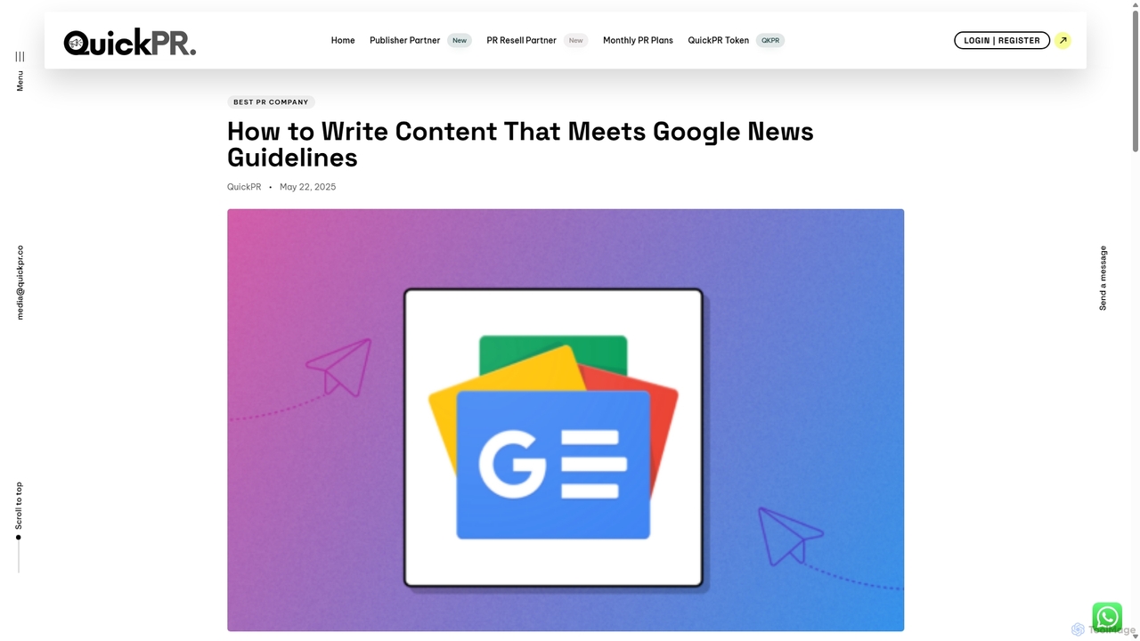How to Write Content That Meets Google News Guidelines - QuickPR for QuickPR