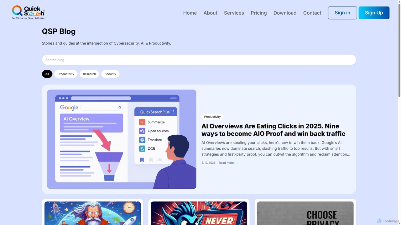 QuickSearchPlus Blog for QuickSearchPlus