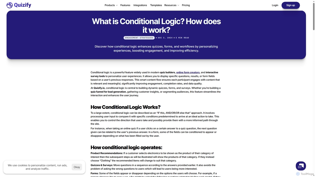 What is Conditional Logic? How does it work? for Quizify