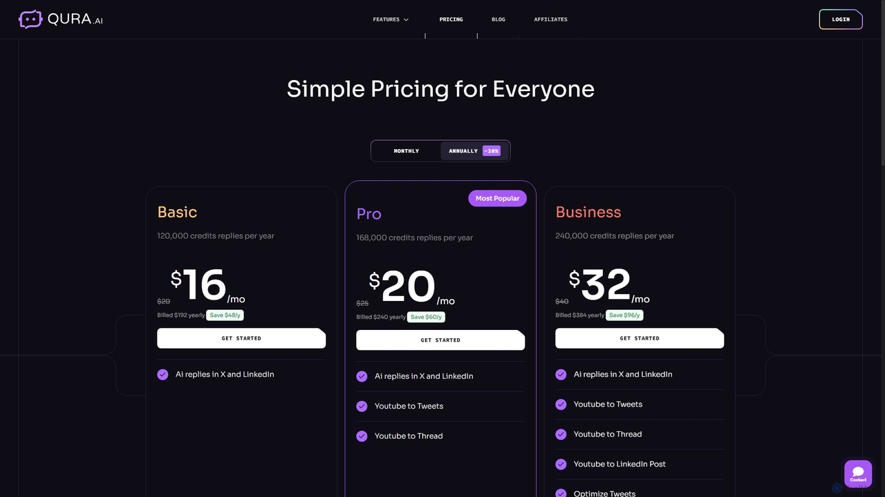 Qura AI - Pricing Plans for Your Growth - Qura for Qura