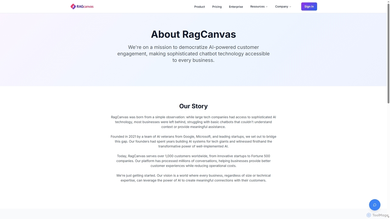 RAGcanvas - AI-Powered Chatbot Builder | Enterprise RAG Technology for RAGcanvas