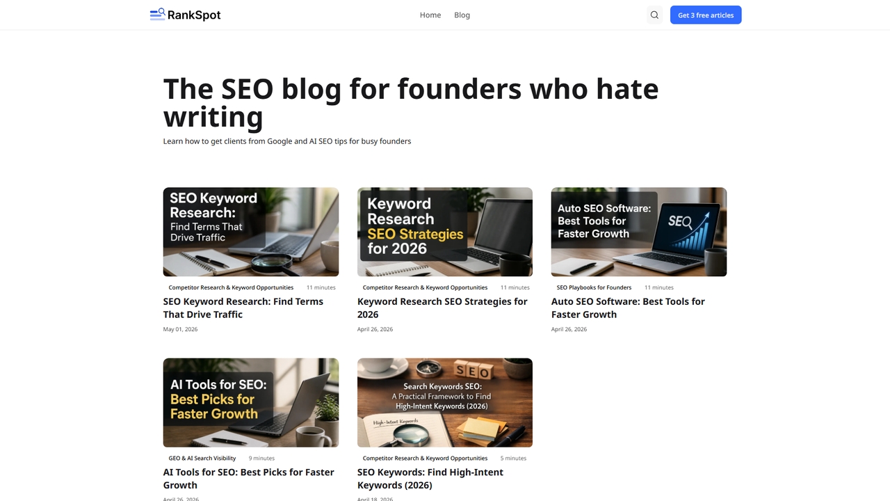 The SEO blog for founders who hate writing for RankSpot