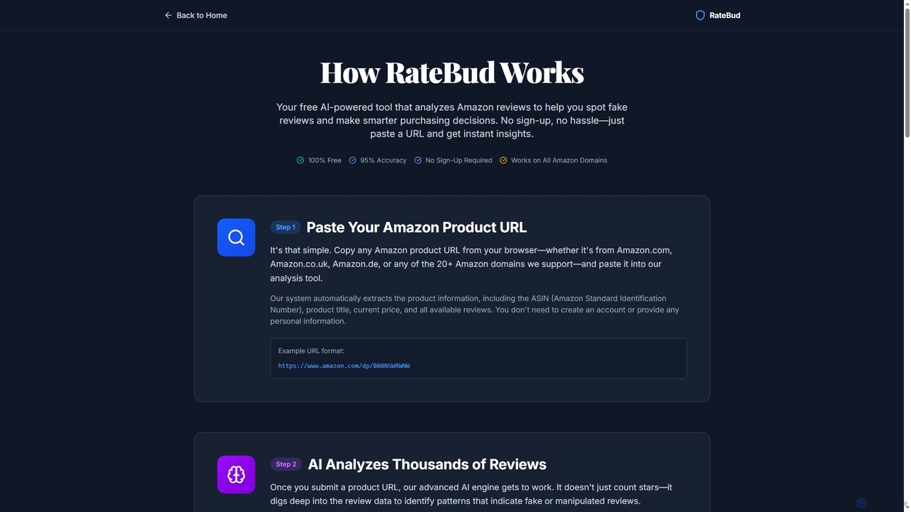 How RateBud Works - AI-Powered Amazon Review Analysis Explained | RateBud - Your Free Rating Buddy for RateBud