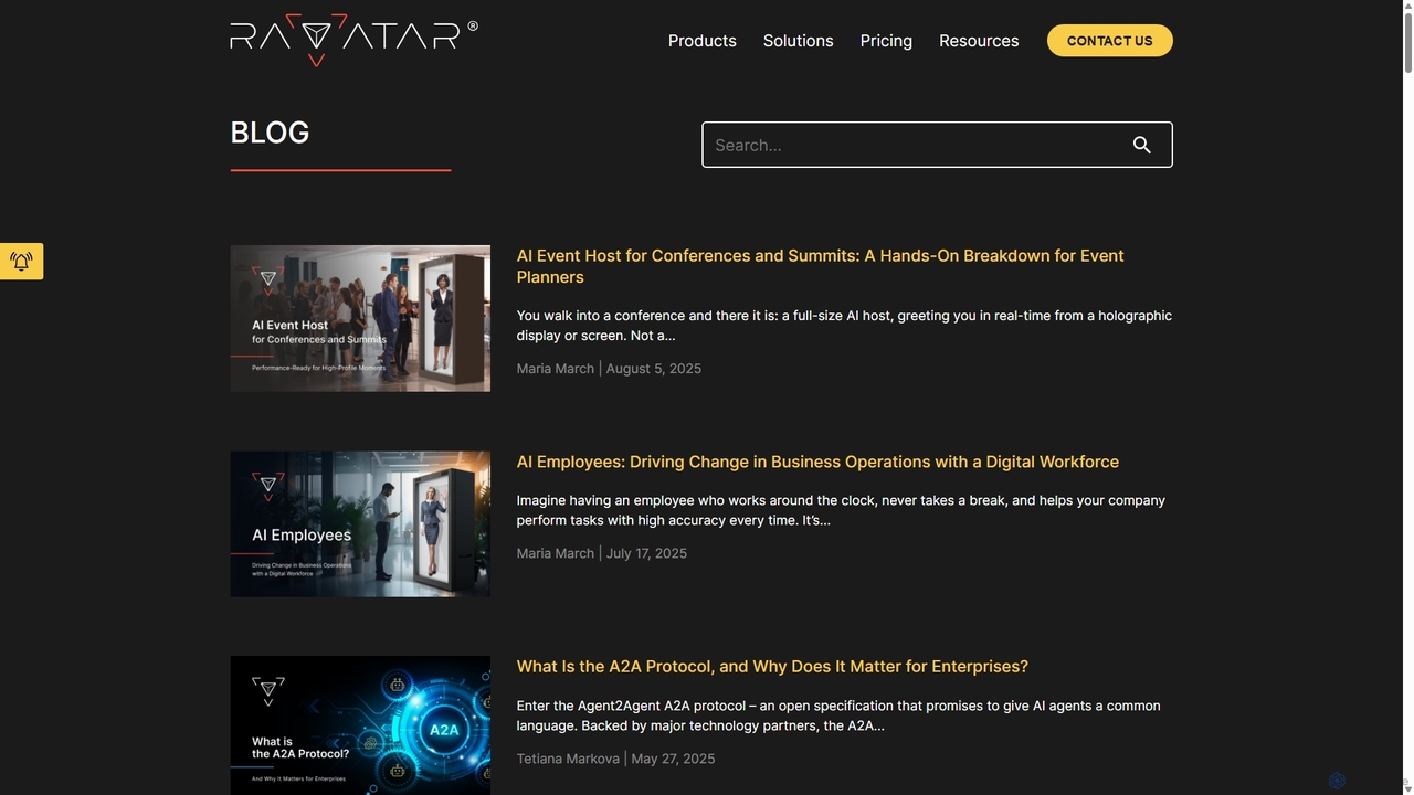 Blog - RAVATAR: Real-time Interactive 3D AI Avatars and Digital Humans for Ravatar