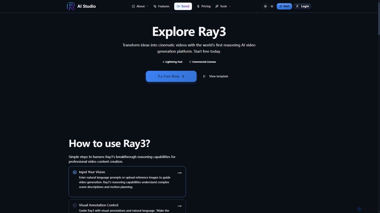 Ray3 AI | Features & Capabilities for Ray3