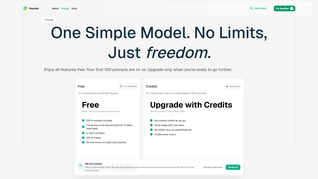 Pricing Plans | Raydian.ai for Raydian