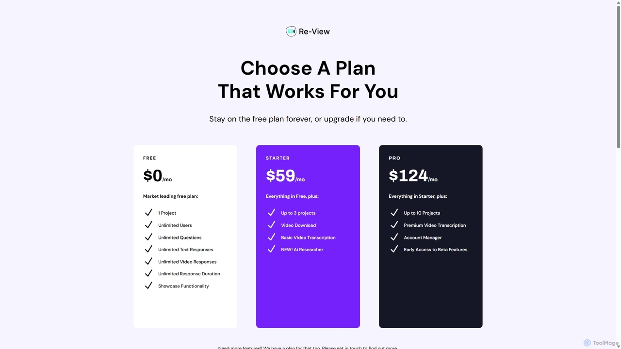 Pricing for re_view