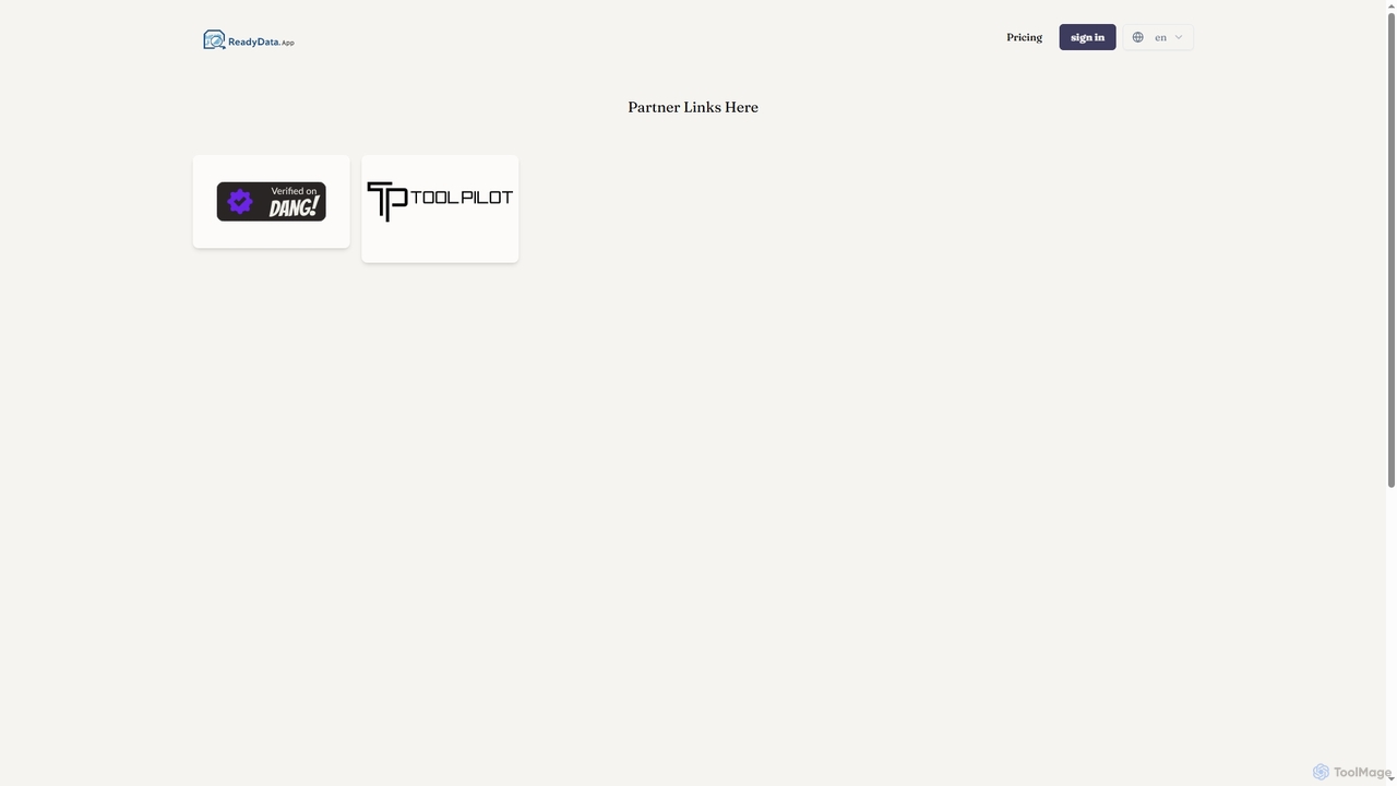 ReadyData App | partner links for ReadyData