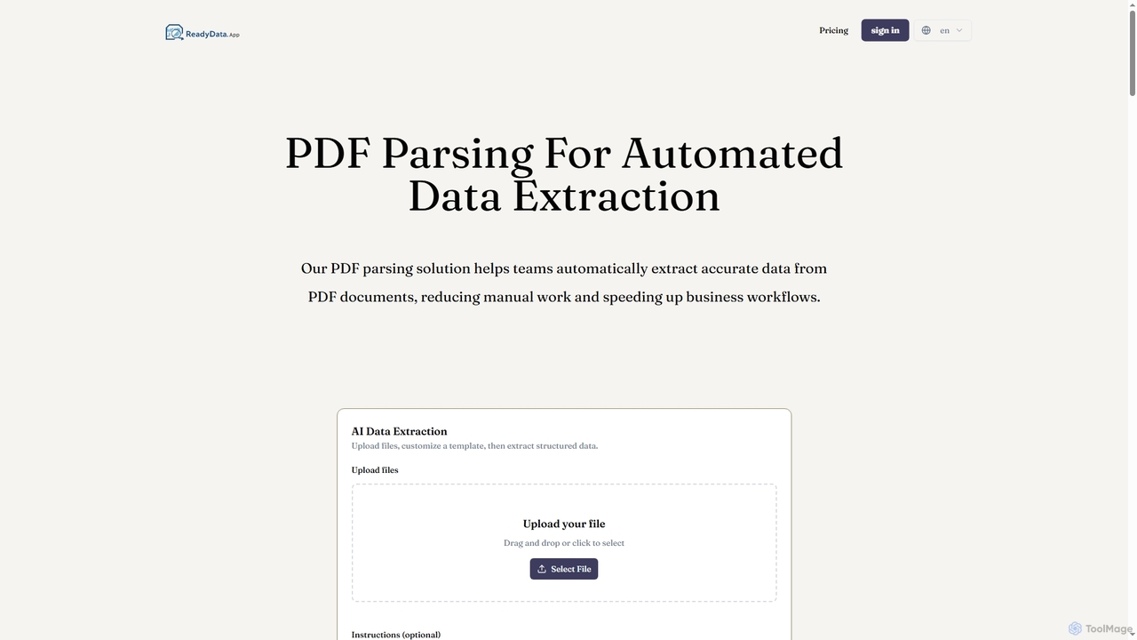PDF Parsing – Extract Structured Data from PDFs for ReadyData