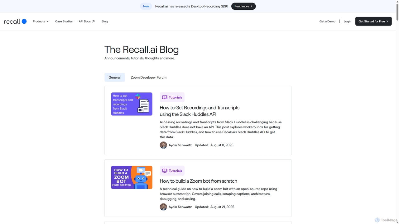 Recall.ai Blog for Recall.ai