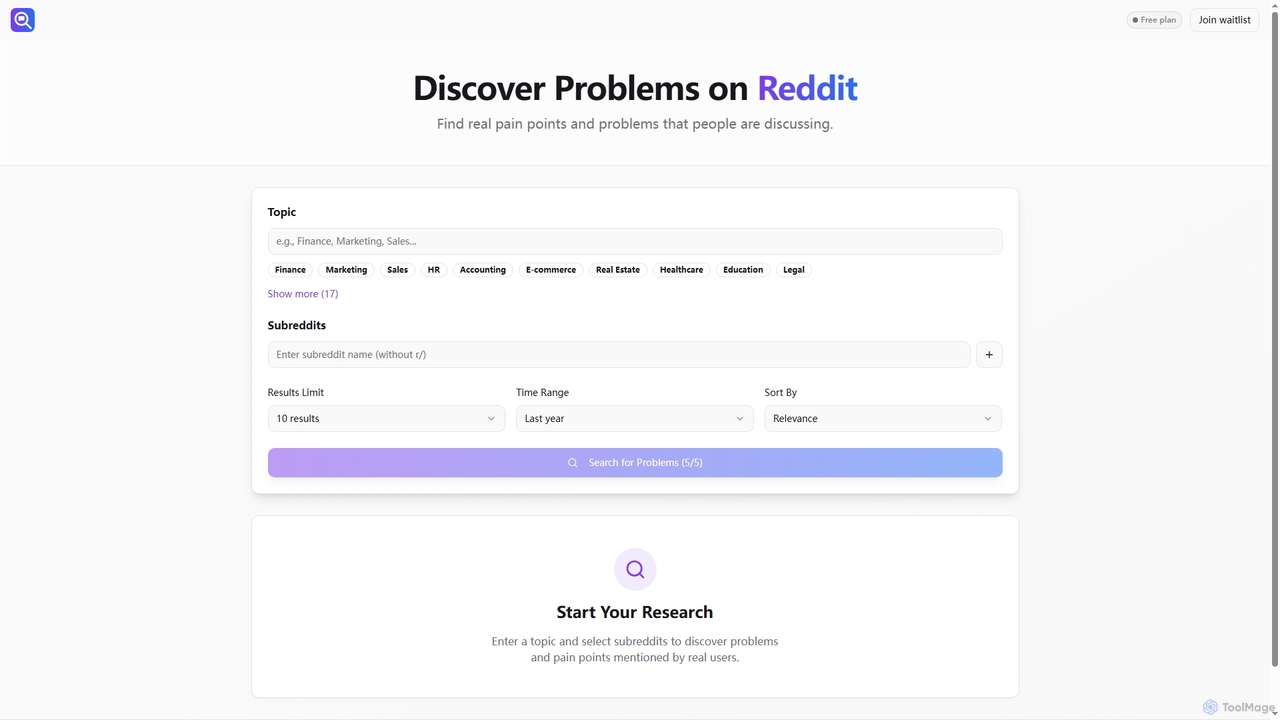Reddit Problem Finder