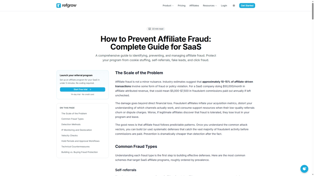 How to Prevent Affiliate Fraud: Complete Guide for SaaS | Refgrow for Refgrow