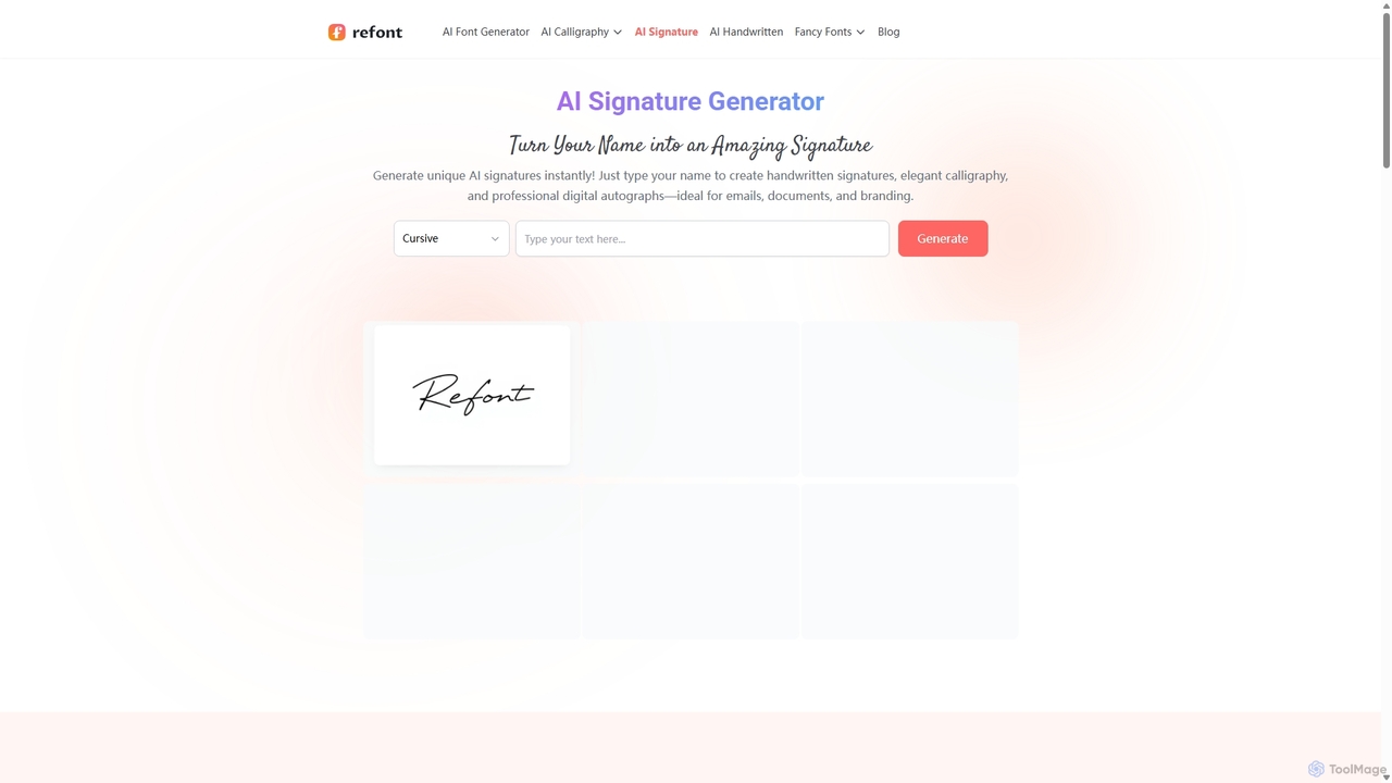 AI Signature Generator - Turn Your Name into an Amazing Signature Online for Refont