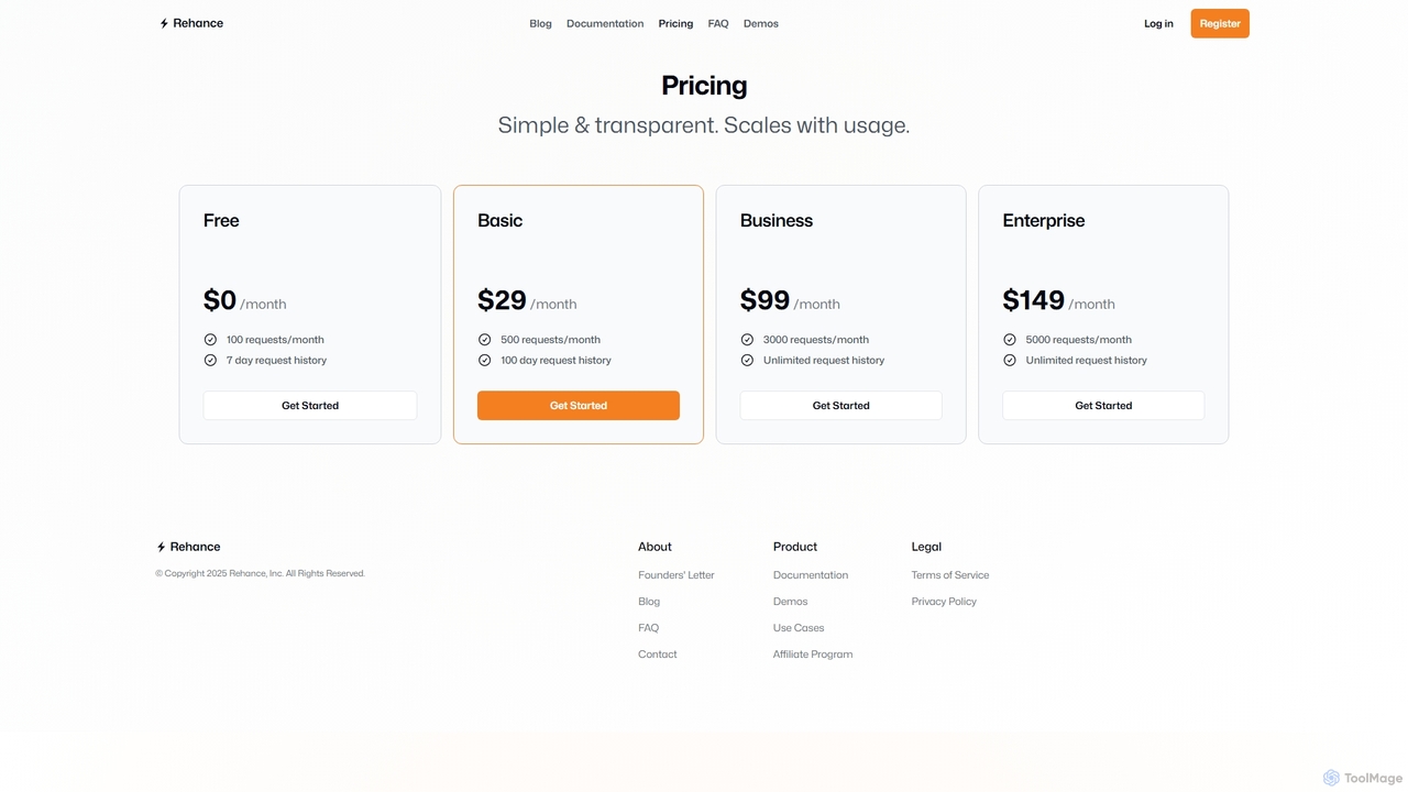 Pricing - Rehance for Rehance