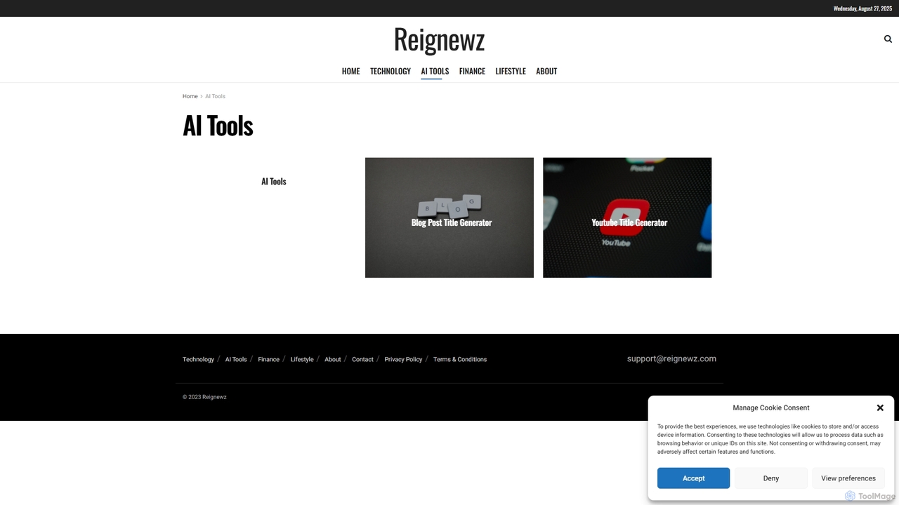 AI Tools - Reignewz for Reignewz
