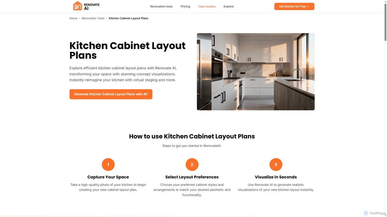 Kitchen Cabinet Layout Plans - AI Renovation Tool | RenovateAI for Renovate AI