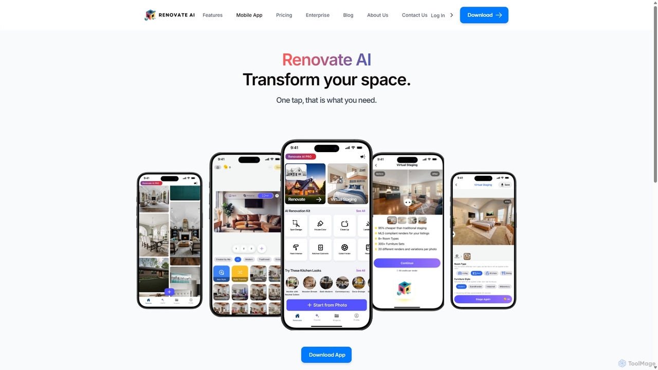 Renovate AI Mobile App – Design Spaces On-the-Go for Renovate AI