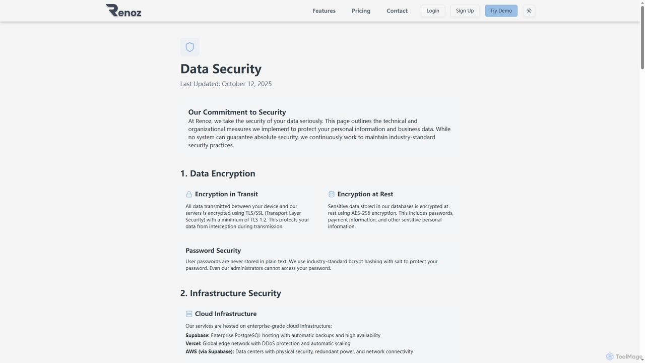 Security - Enterprise-Grade Data Protection at Renoz | Renoz for Renoz