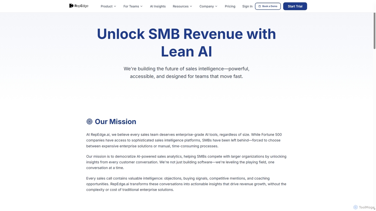 RepEdge.ai - AI Sales Intelligence Platform | Unlock 2.5× More Wins for RepEdge