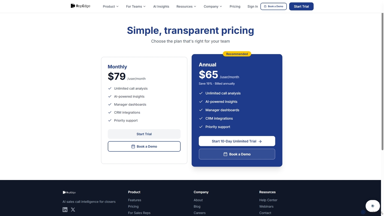 RepEdge.ai - AI Sales Intelligence Platform | Unlock 2.5× More Wins for RepEdge