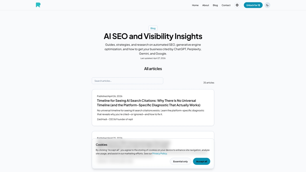 Repli Blog: AI SEO, AEO, and Publishing Guides for Repli